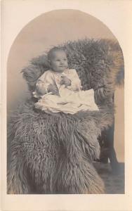 Little baby on fur Child, People Photo Unused 