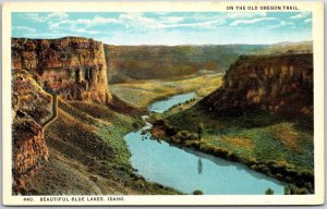 On the Old Oregon Trail Beautiful Blue Lakes Idaho ID Scenic Attraction Postcard