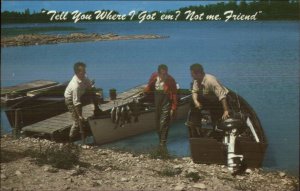 Fishing Boating Visible Outboard Motor Postcard