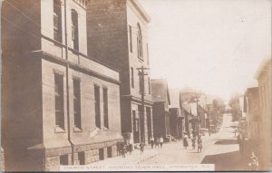 Springhill NS Church Street Town Hall Nova Scotia Unused Real Photo Postcard H36