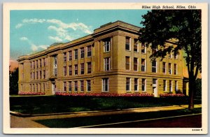 NIles ohio 1950s Postcard Niles High School