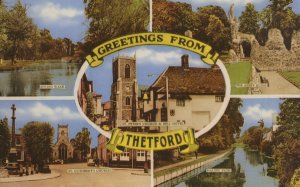 Greetings From Thetford Norfolk 1960s Postcard