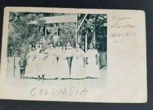 1915 Colombia to Clearfield County Pennsylvania US Group Photo Picture Postcard