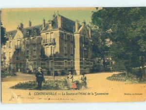 1909 postcard LA SOURCE HOTEL Contrexeville - Vosges France F6628