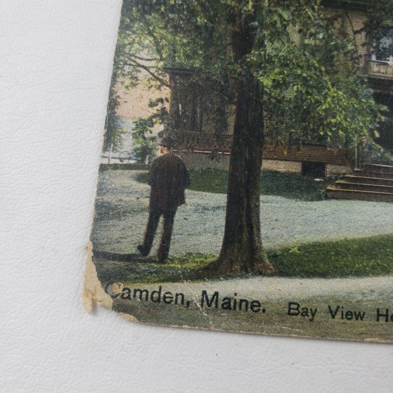 Camden Maine Bay View House Hotel Cottage Pre-Fire Hugh Leighton Postcard C23