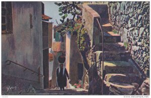 EZE , Alpes Maritimes , France , 10-20s ; Une vieille rue du village