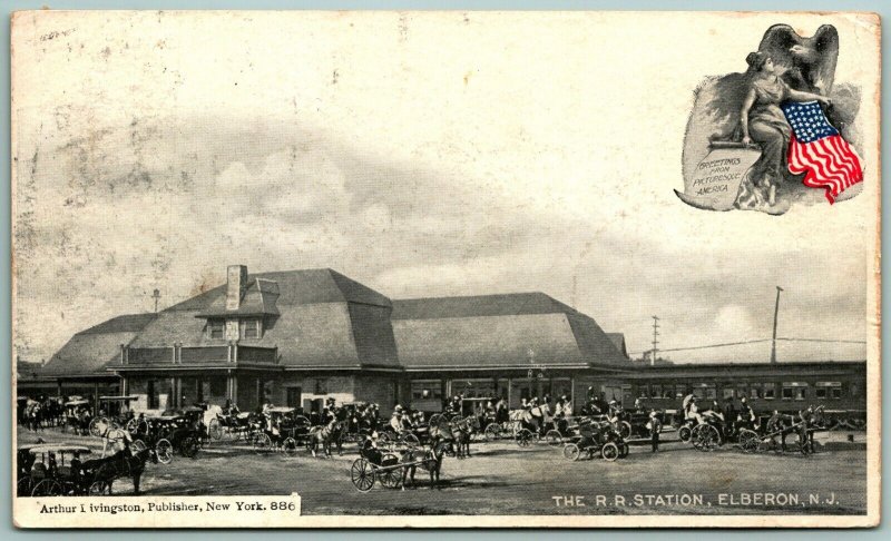 Railroad Station Elberon New Jersey NJ 1907 Arthur Livingston UDB Postcard G13 