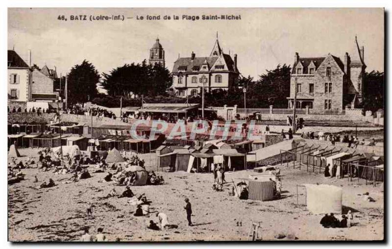 Old Postcard Batz The bottom of the beach Saint Michel