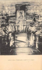 Fireplace CAMP EDITH MACY Girl Scouts 1947 Pleasantville, NY Vintage Postcard