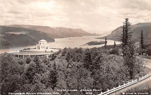 Vista House, Crown Point real photo - Columbia River Highway, Oregon OR