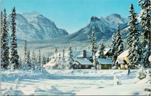 Post Hotel Lake Louise Alberta AB Winter Snow Unused Vintage Postcard D78