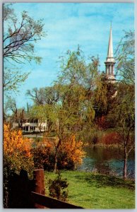 Vtg Sandwich MA Old Cape Code They Sing About Congregational Church Postcard