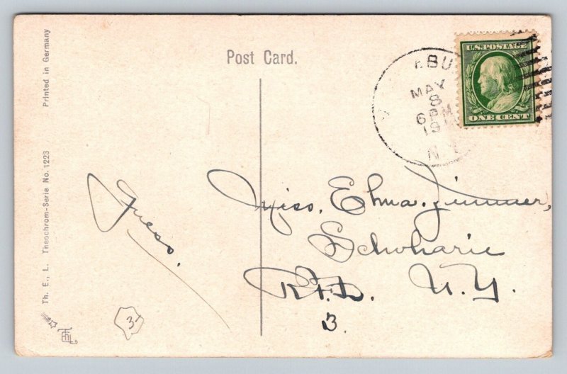 1910  Telegram   Romance Couple  Postcard