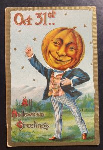 1909 Indianapolis IN Usa Picture Postcard Cover To Troy OH Happy Halloween