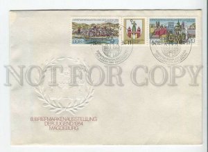 445728 EAST GERMANY GDR 1984 year FDC philatelic exhibition in Magdeburg