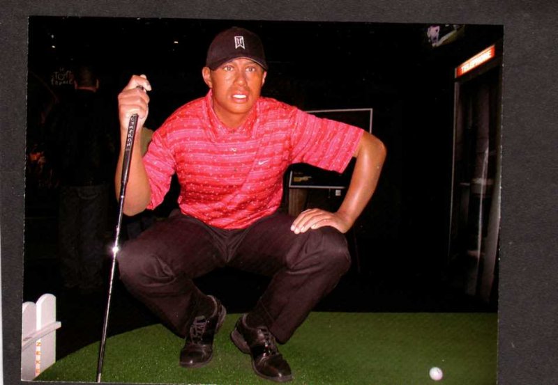 NY Tiger Woods Michael Jordan Tussauds Wax Museum New York City Postcard Golf