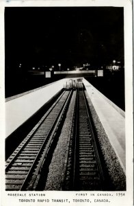 RPPC Real Photo Postcard ON Toronto Rapid Transit Rosedale Station TTC 1954 K48