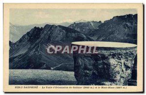 Old Postcard Dauphine Orientation Table du Galibier and Mont Blanc