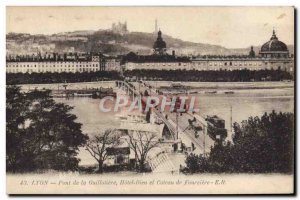 Old Postcard Lyon Pont De La Guillotiere Hotel And God Coteau De Fourviere Tr...