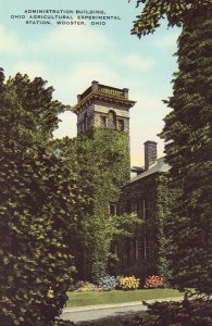 Linen Postcard - Admin Building, Ohio Agricultural Exp. Sta. - Wooster
