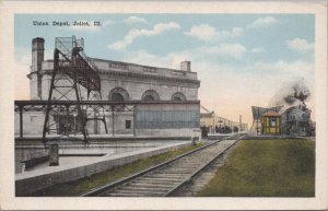 Postcard Railroad Union Depot Joliet IL