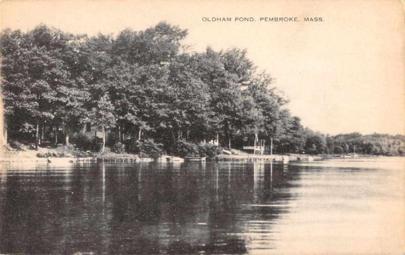 Pembroke Massachusetts scenic view across Oldham Pond antique pc Z40839