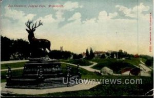 Elk Fountain In Juneau Park - MIlwaukee, Wisconsin WI Postcard