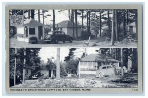 Hinckley's Dream Wood Cottages Cars Bar Harbor Maine ME Vintage Postcard