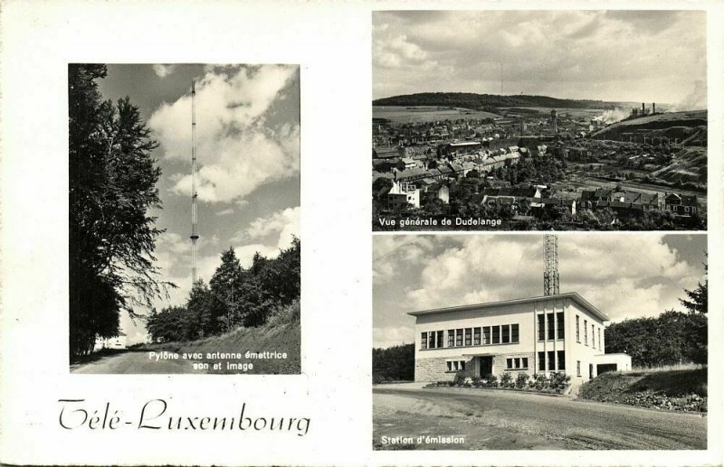 luxemburg, DUDELANGE, Tele-Luxembourg Station d'émission (1957) RPPC Postcard