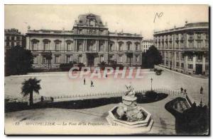 Old Postcard Montpellier Place de la Prefecture