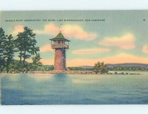 Linen SPINDLE POINT OBSERVATORY Lake Winnipesaukee - Laconia - Meredith NH H6426
