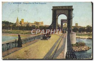 Old Postcard Avignon Perspective Suspension Bridge