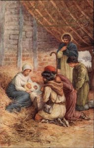 Tuck Christmas No. C350 Parsons Nativity Shepherds Baby Jesus c1910 Postcard
