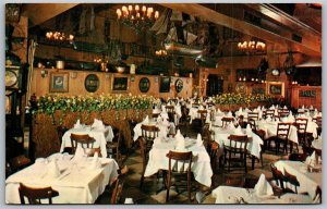 Vtg New York City NY Janssen's Restaurant Dining Room NYC 1950s Postcard