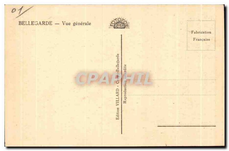 Postcard Old Bellegarde Vue Generale