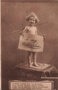 1909 Valentine Postcard Cupid Child To My Valentine Roth & Langley RPPC