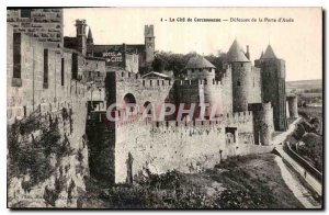 Old Postcard La Cite Carcassonne Defenses Porte d'Aude