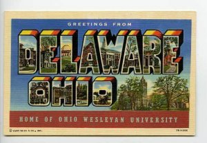 Wesleyan University Letter Linen Postcard