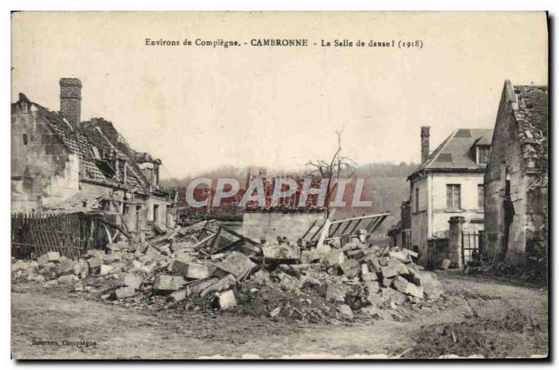 Old Postcard Around Compiegne Cambronne La Salle Dance Militaria