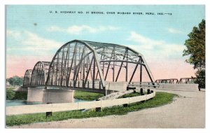 US Highway No. 31 Bridge over Wabash River, Peru, IN Postcard *6S(5)7