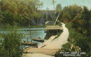 C-1910 Dam Sager's Lake Valparaiso Indiana Postcard 4775