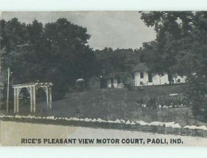1950's RICE'S PLEASANT VIEW MOTOR COURT MOTEL Paoli Indiana IN s8050
