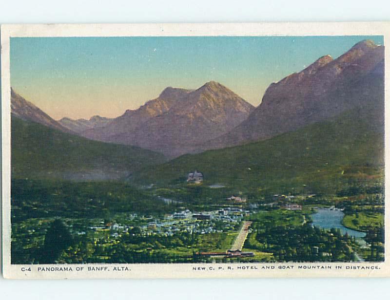 Unused W-Border TOWN VIEW SCENE Banff Alberta AB o1094