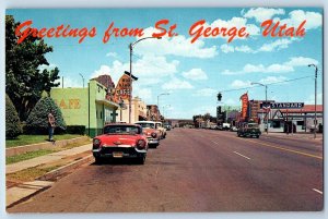 St. George Utah Postcard Greetings Summer Sun Winter Picturesque c1960 Vintage