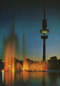 Germany Postcard - Hamburg - Illuminated Fountains  RR9225