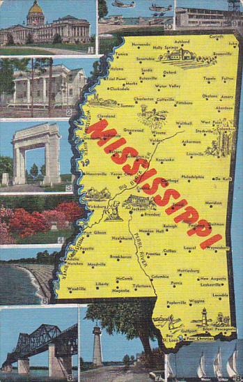 Map Of Mississippi 1949