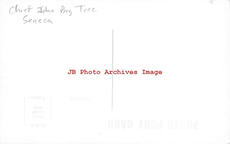 Native American Iroquois Indian, RPPC, Seneca Chief John Big Tree in Head Dress 