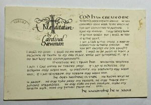 POSTED 1985 VINTAGE POSTCARD - A MEDITATION BY CARDINAL NEWMAN (KK2023) 