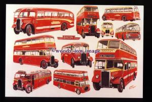 tm6631 - Ten Different Barton Buses & Coaches - Artist - G.S.Cooper - postcard 