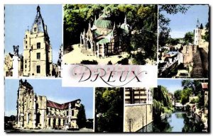 Dreux Modern Postcard St. Peter's Church Belfry Old bishopric path round Blaise